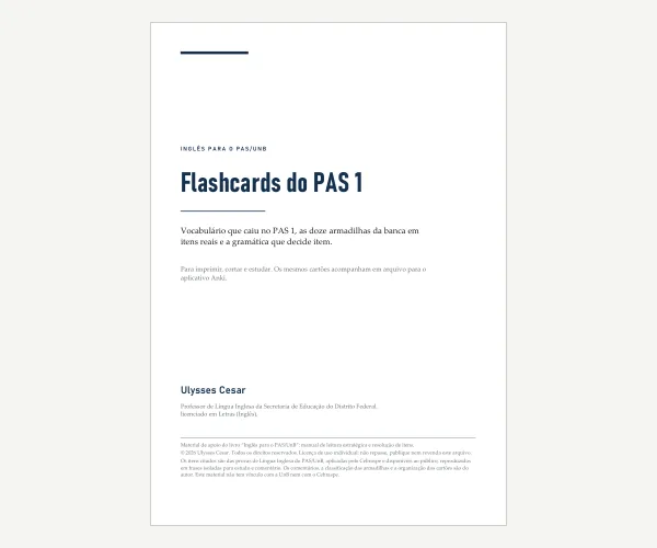 Capa dos flashcards do PAS 1