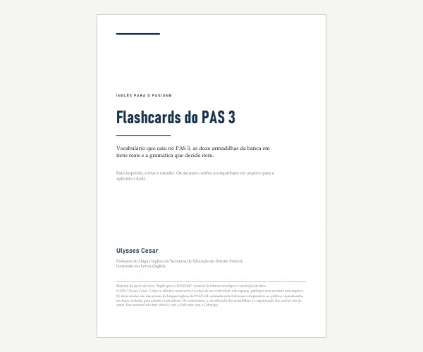 Capa dos flashcards do PAS 3
