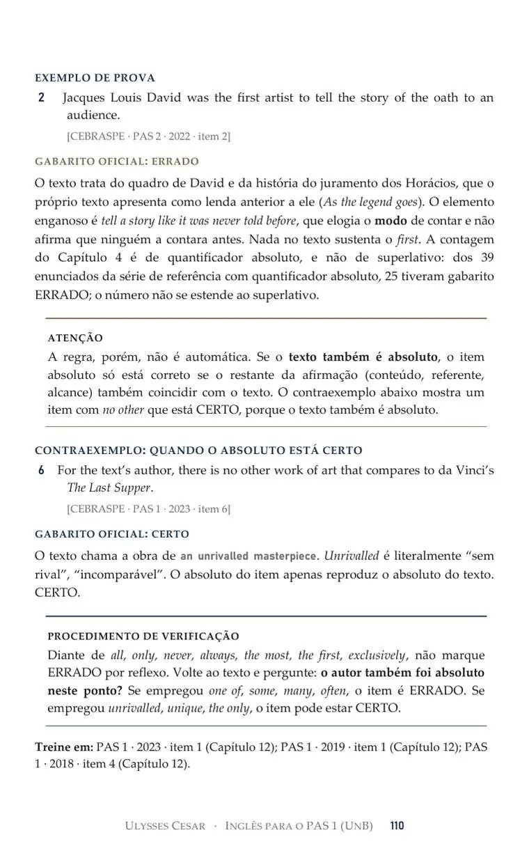 Uma armadilha da banca explicada no volume do PAS 1